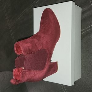 Burgundy booties